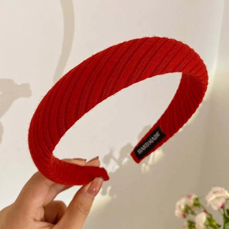 Red Womens Headband Woolen Velvet Hair Band