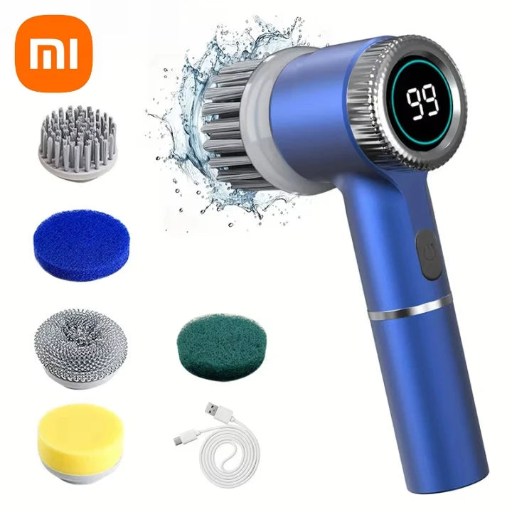 Xiaomi Electric Spin Scrubber Cleaning Brush Multifunctional With 5 Replaceable Brush Head LED Display Kitchen Toilet CleanBrush