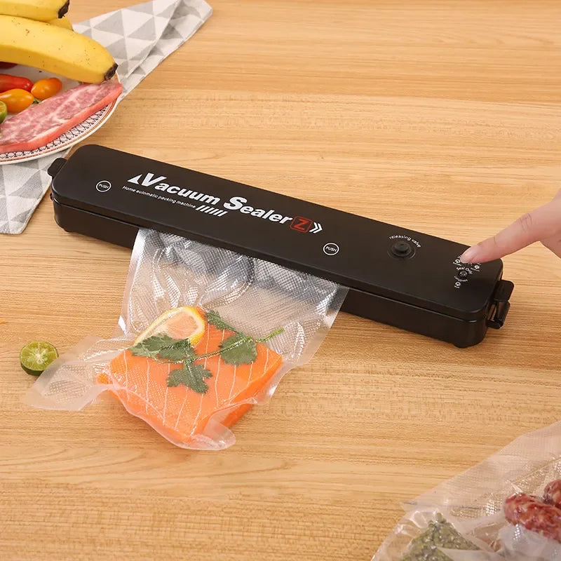 TINTON LIFE 220V/110V Vacuum Sealer Packaging Machine with Free 10pcs Vacuum Bags Household Black Food Vacuum Sealer