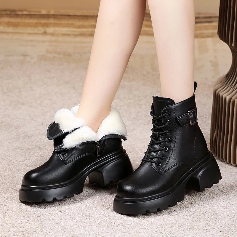 Casual Ankle Boots New Black Brown Shoes for Women