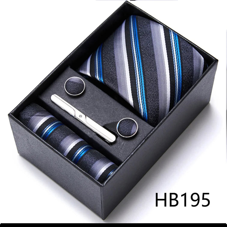 Top Quality Ties Hanky Cufflink Set In Gift Box