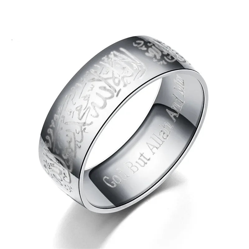 Titanium Steel Rings Islamic Arabis Written Rings