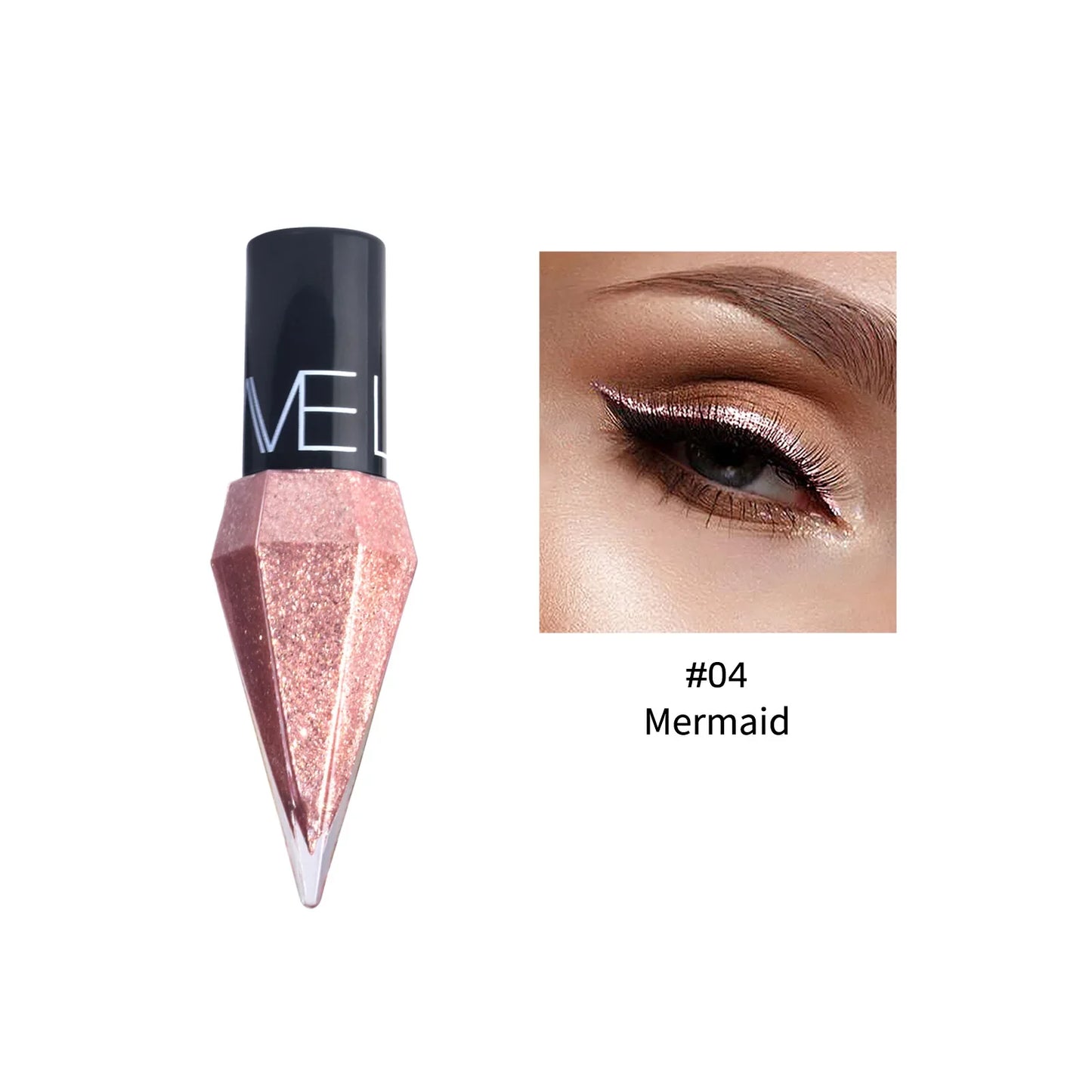 Waterproof Diamonds Eyeliner Eyeshadow Glitter Silver Rose Gold Color Shiny Sequins Eyeliner Eye Shadow Makeup Beauty Cosmetics