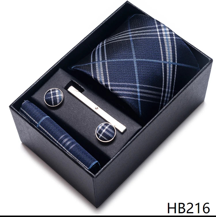 Top Quality Ties Hanky Cufflink Set In Gift Box