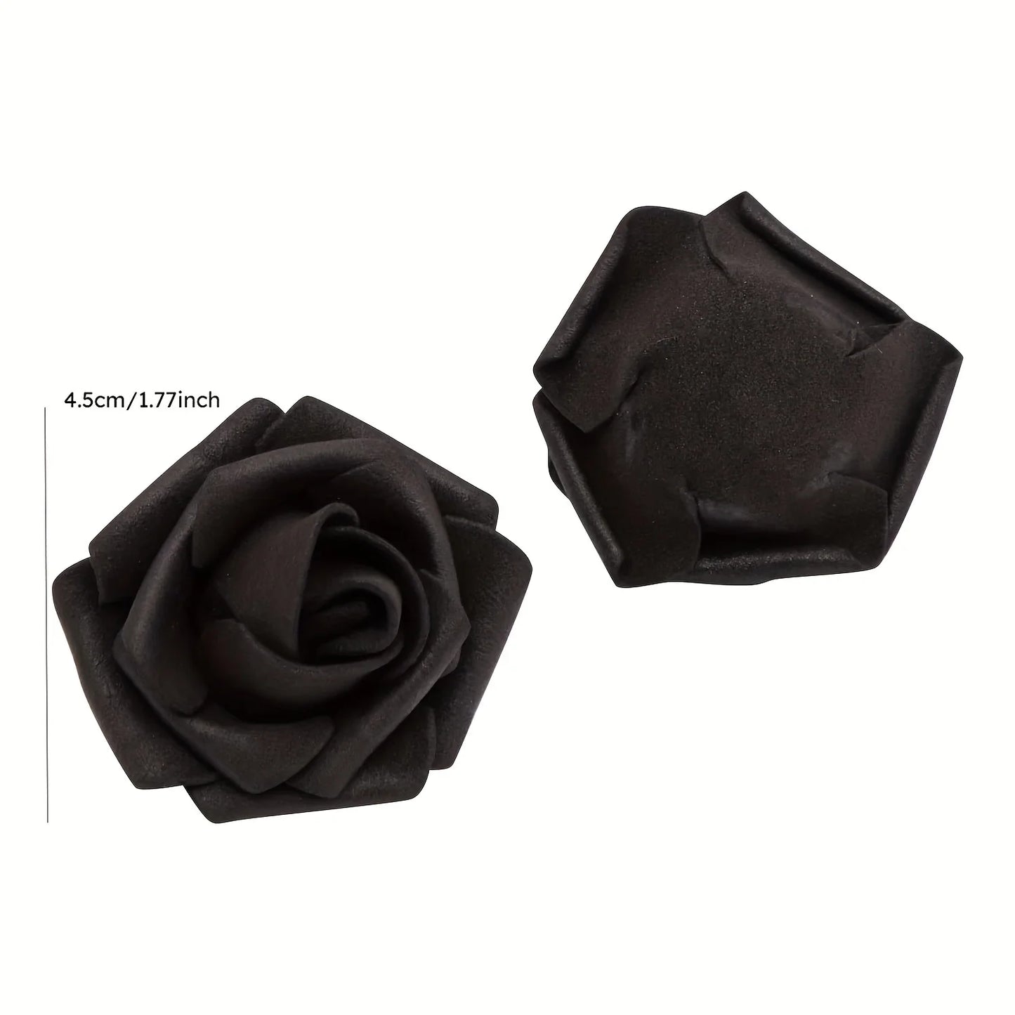 10pcs Black Roses, Artificial Flowers Bulk for Halloween Party Decoration, Stemless Flower Heads for Walls, Art Crafting Supplie