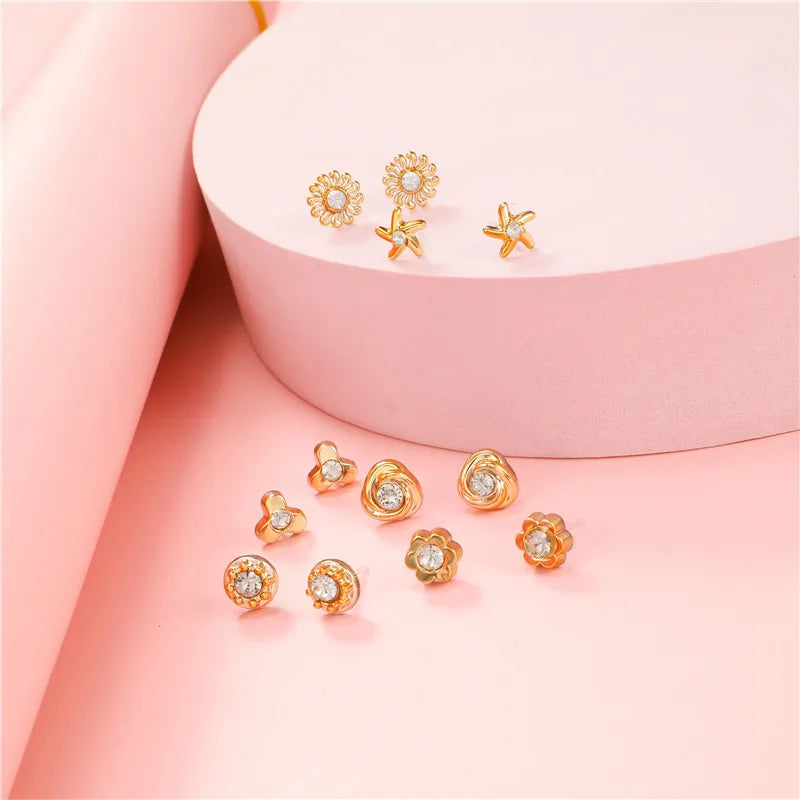 100 Pair/Lot Small Mini Stud Earring Set For Girl