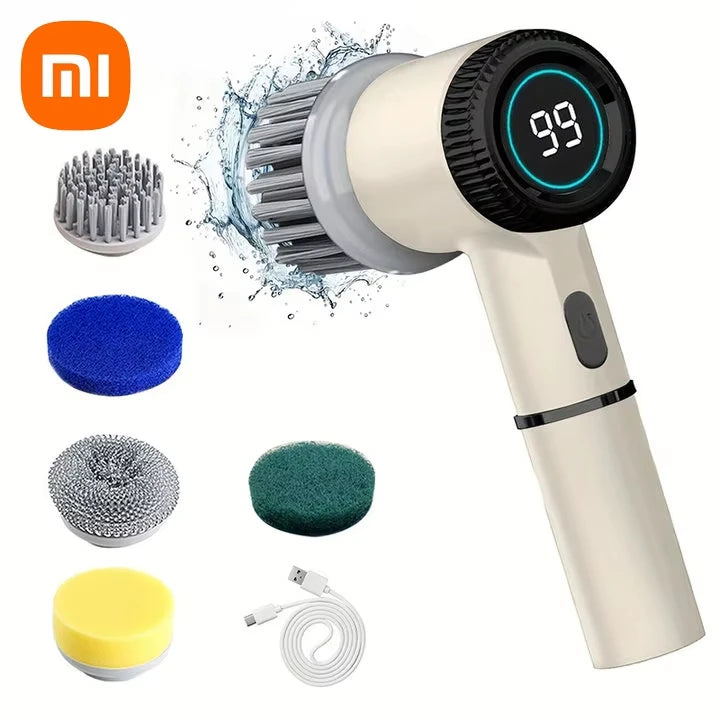 Xiaomi Electric Spin Scrubber Cleaning Brush Multifunctional With 5 Replaceable Brush Head LED Display Kitchen Toilet CleanBrush