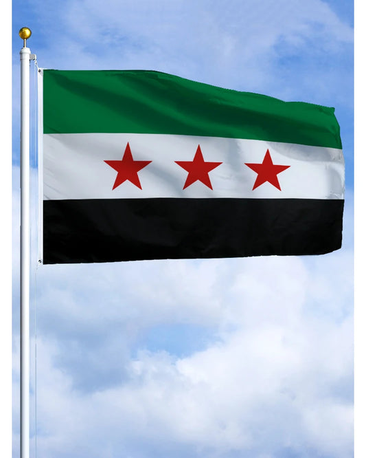 Three Stars Star Free New Syria Arab Flag Polyester Printed Banner