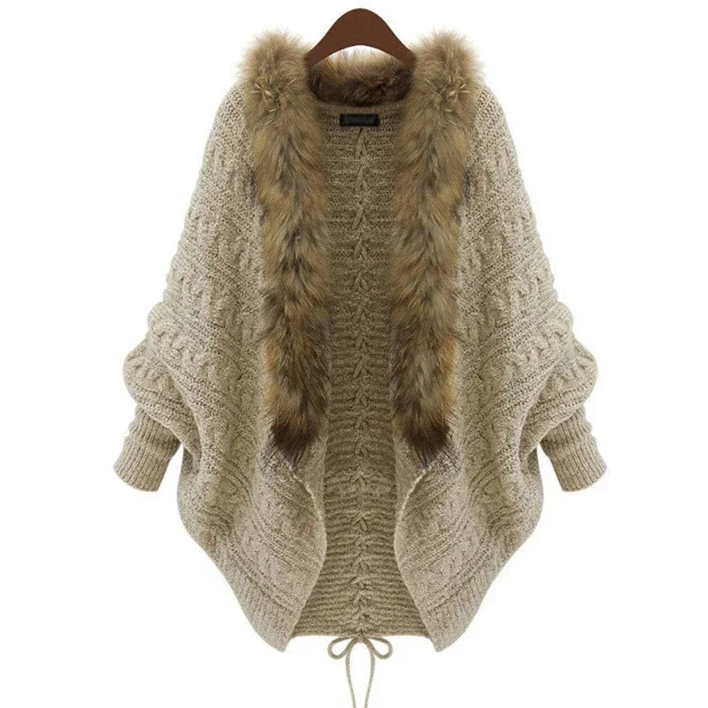 Thick Poncho Capes , Knitted Long Cardigan