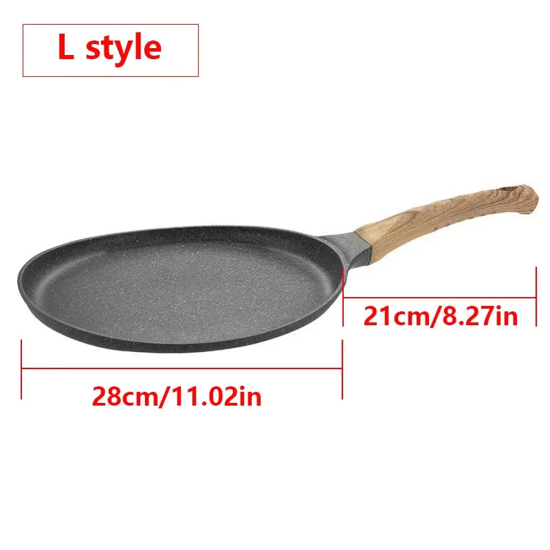 Pan Crepe Pancake Pan Nonstick Frying Pot with Wooden Handle Omelette Saucepan Cooking Steak Pan Kitchenware Induction Crepe Maker