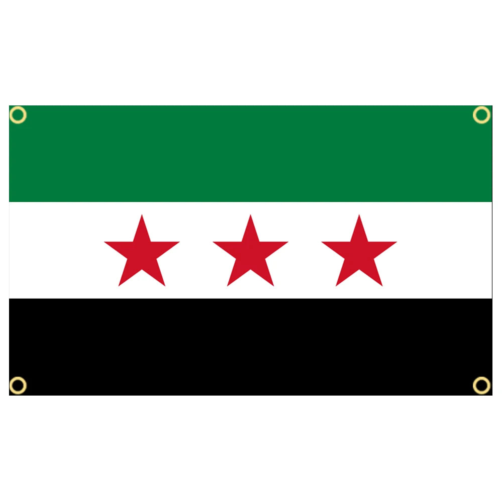 Three Stars Star Free New Syria Arab Flag Polyester Printed Banner