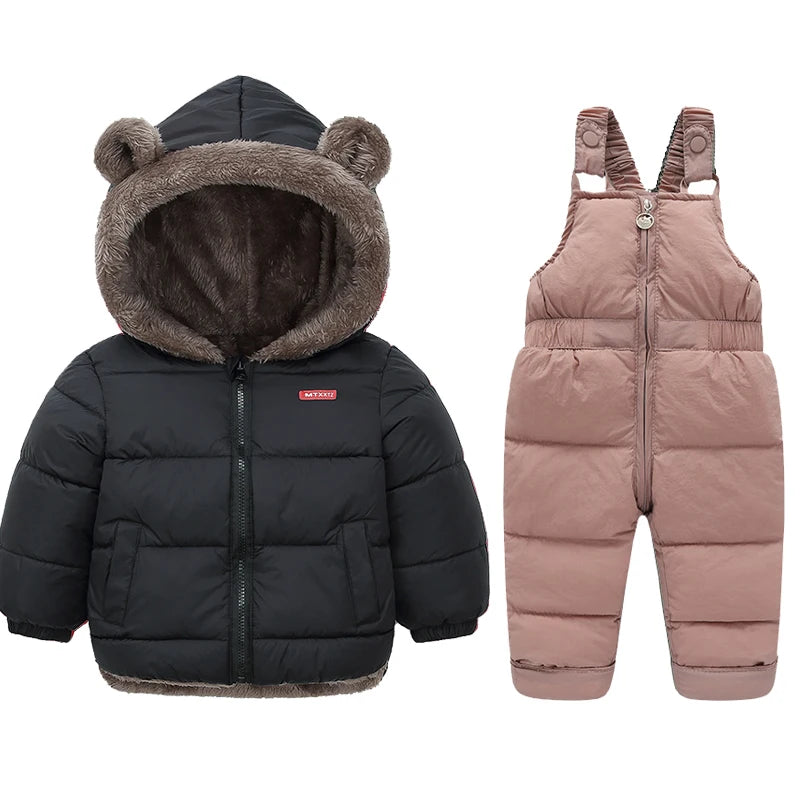 Winter Children Clothing Sets Lamb Fleece Coats + Down Pants Baby Thicken Warm 2Pcs Suit Kids Clothes Boys Girls Fashion Jackets