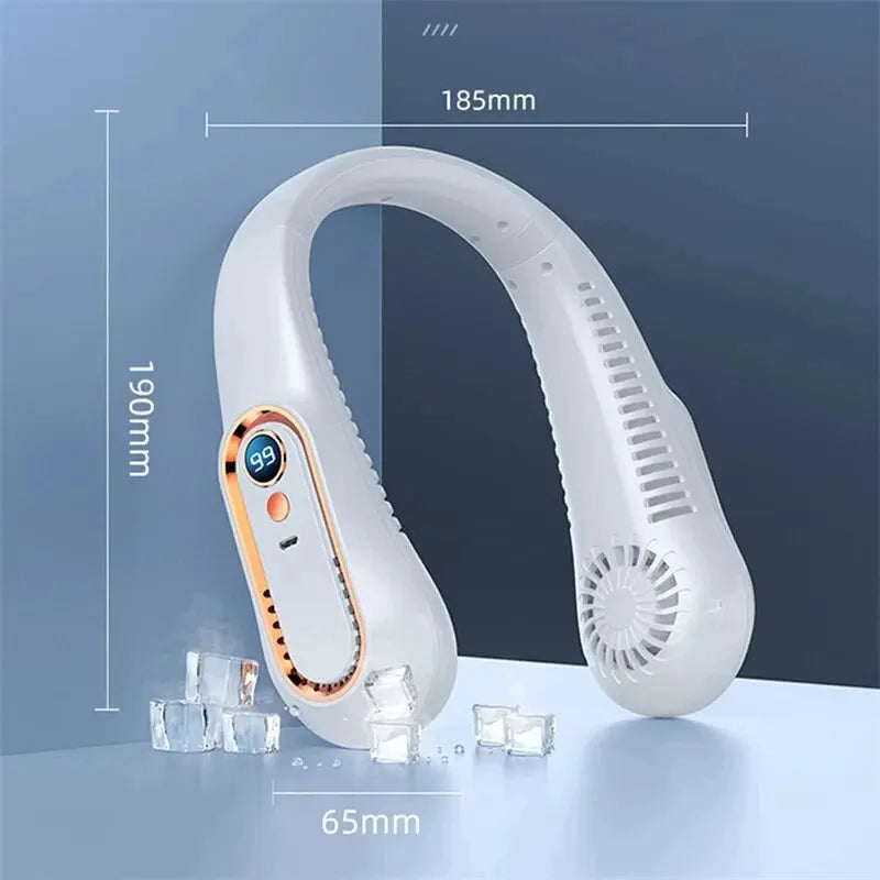 Neck Bladeless Fan Mini Ultra Long Life Portable Lazy Silent Fan Usb charging Power 5 Gear