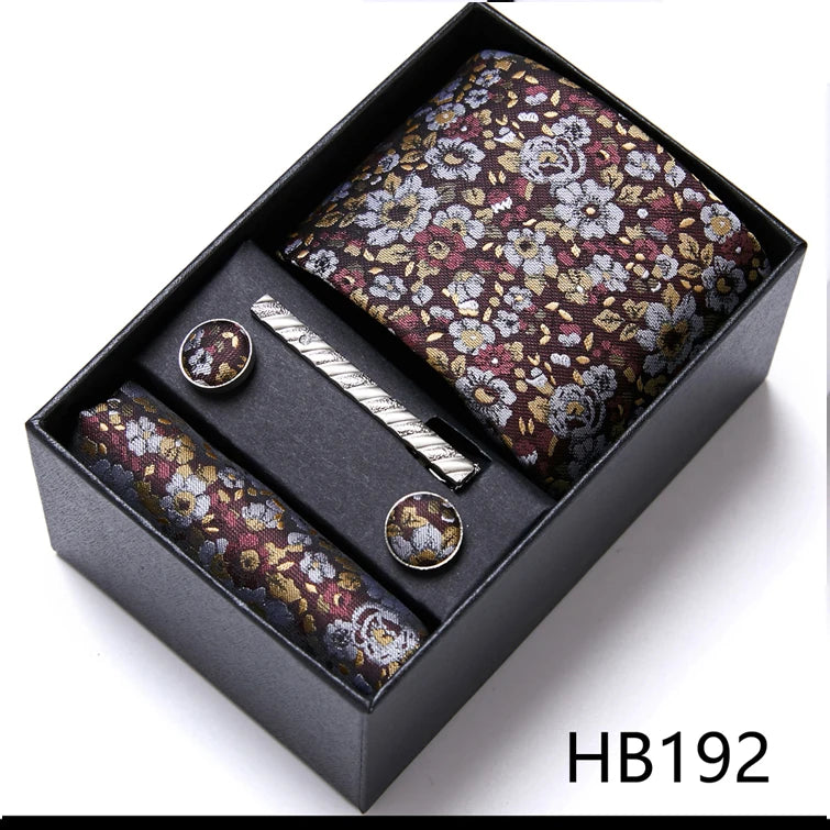 Top Quality Ties Hanky Cufflink Set In Gift Box