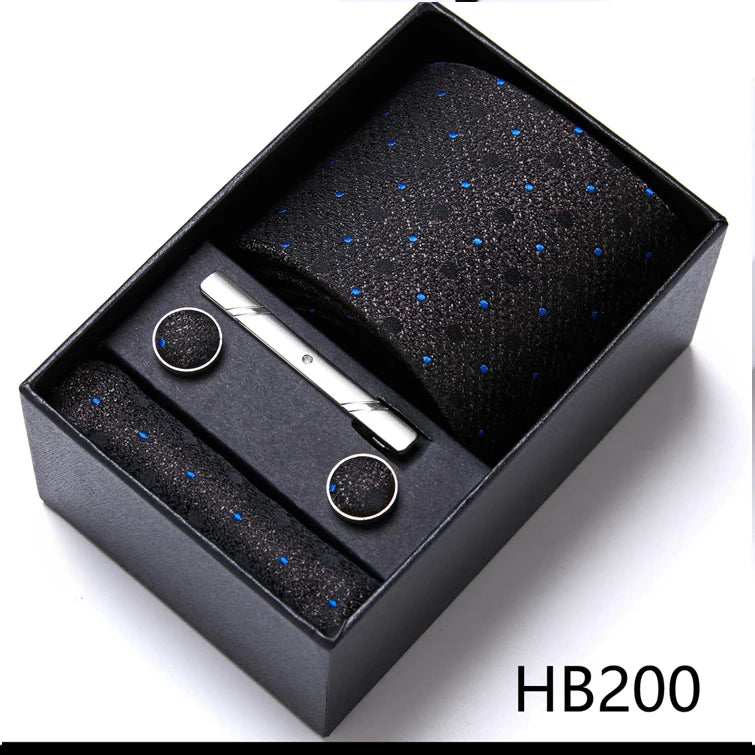 Top Quality Ties Hanky Cufflink Set In Gift Box