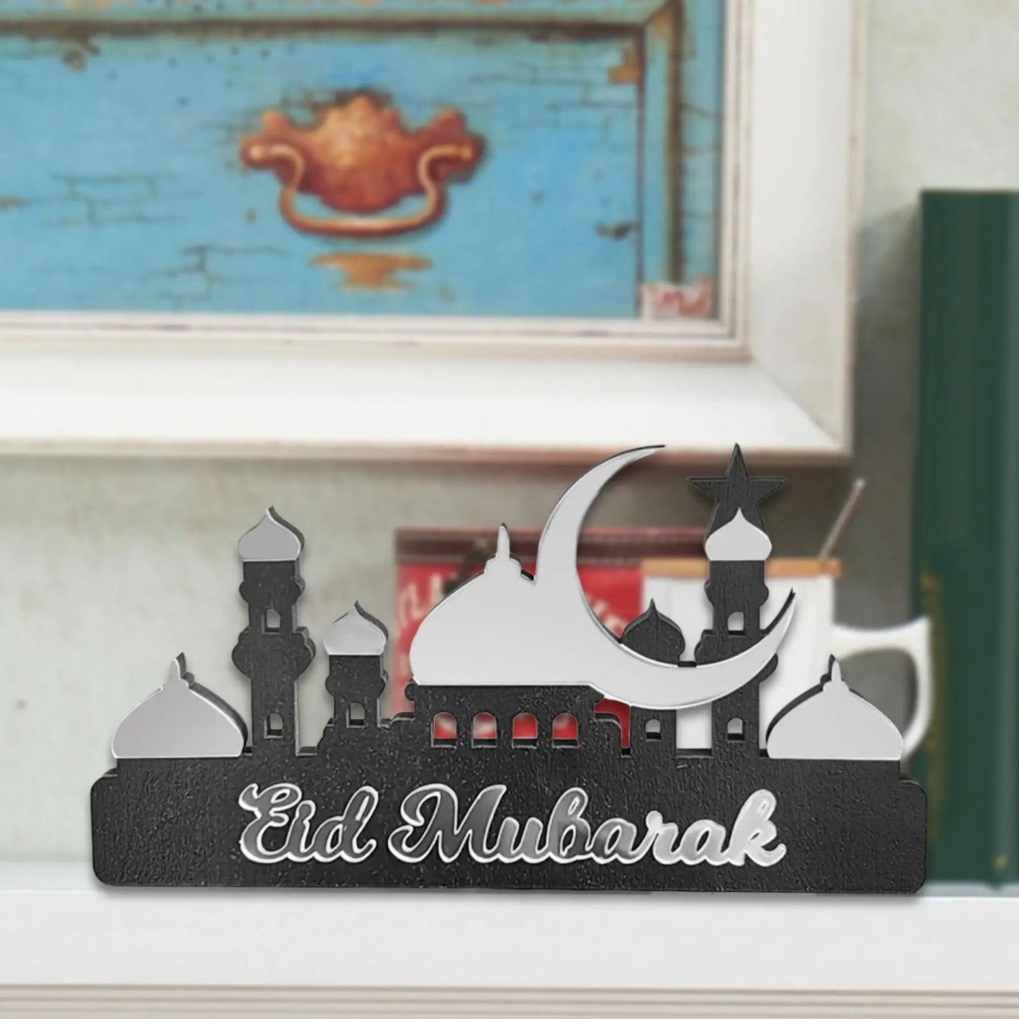 Eid Mubarak Tabletop Ornament Wooden Acrylic