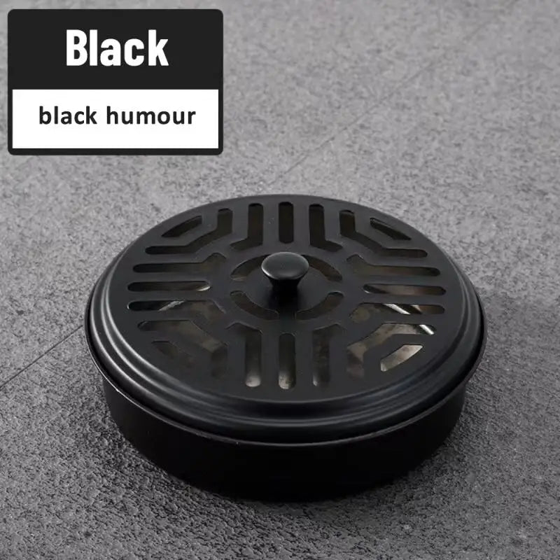 Mosquito Coils Holder Stainless Steel Mosquito Coil Box With Cover Round