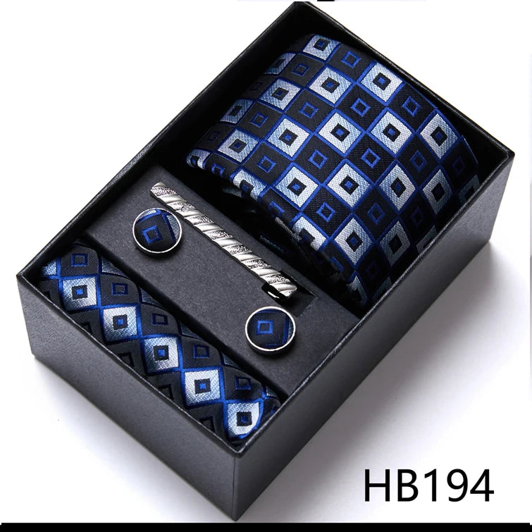 Top Quality Ties Hanky Cufflink Set In Gift Box