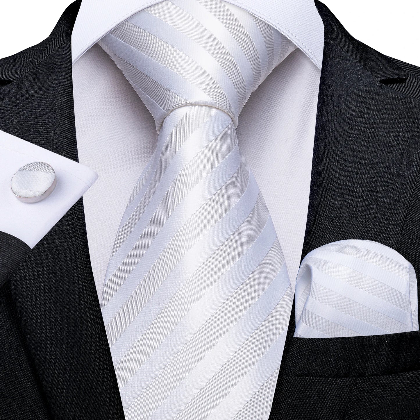 Solid White Polyester Ties for Men