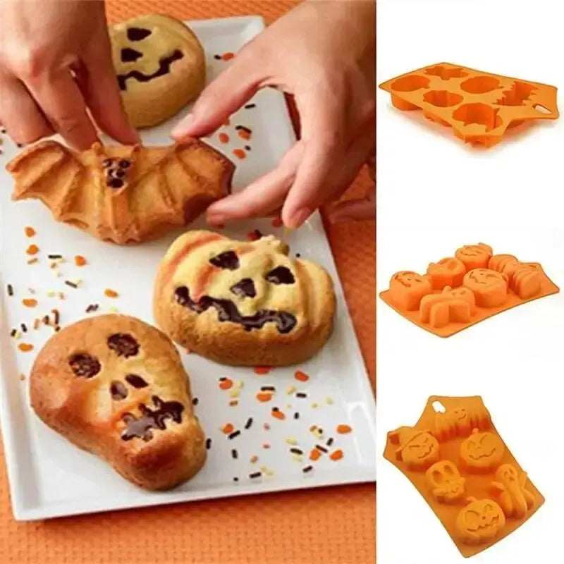 1pc Halloween Scary Pumpkin Silicone Mold Practical Creative Silicone Pumpkin Cake Mold Baking Tools Children Gift