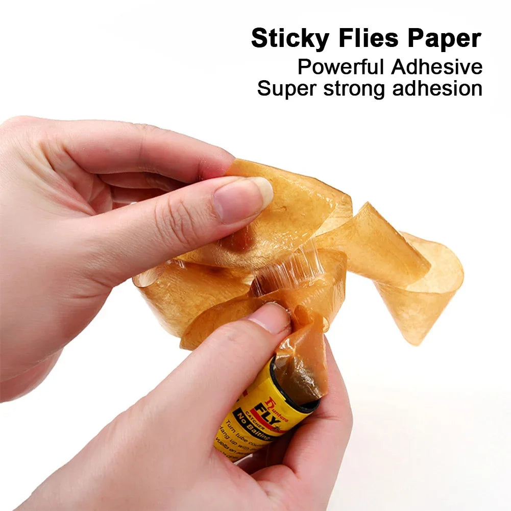 Fly Sticky Paper Strong Glue Strip For Flies Paper Strips Double Sided Flying Insect Bug Mosquitos Catcher Roll Tape