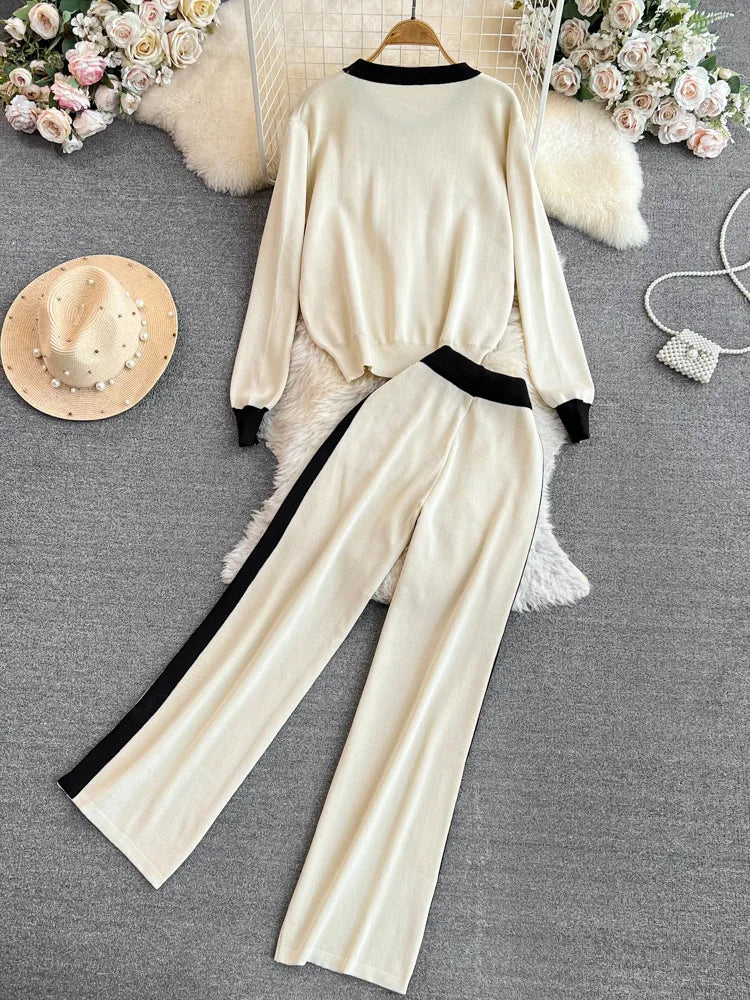 Wide Leg Pants Casual Two-piece Sets