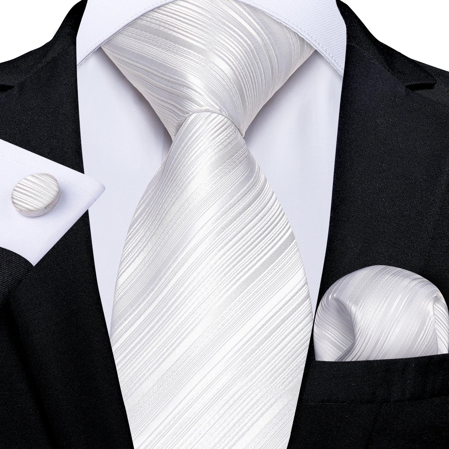 Solid White Polyester Ties for Men