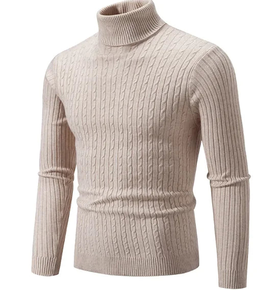 Men's High Collar Pullover Sweater