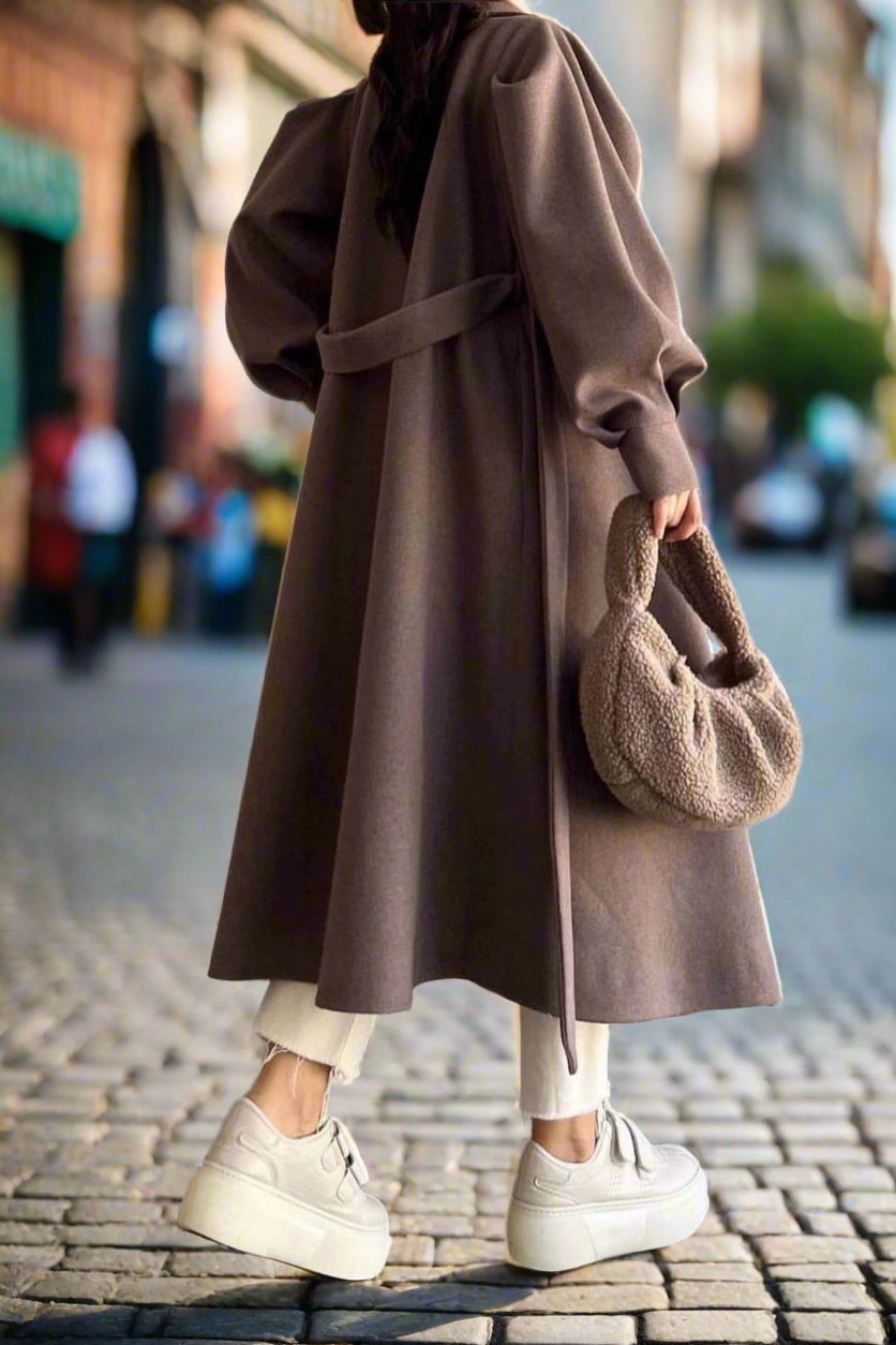 LONG BALLOON SLEEVE COAT