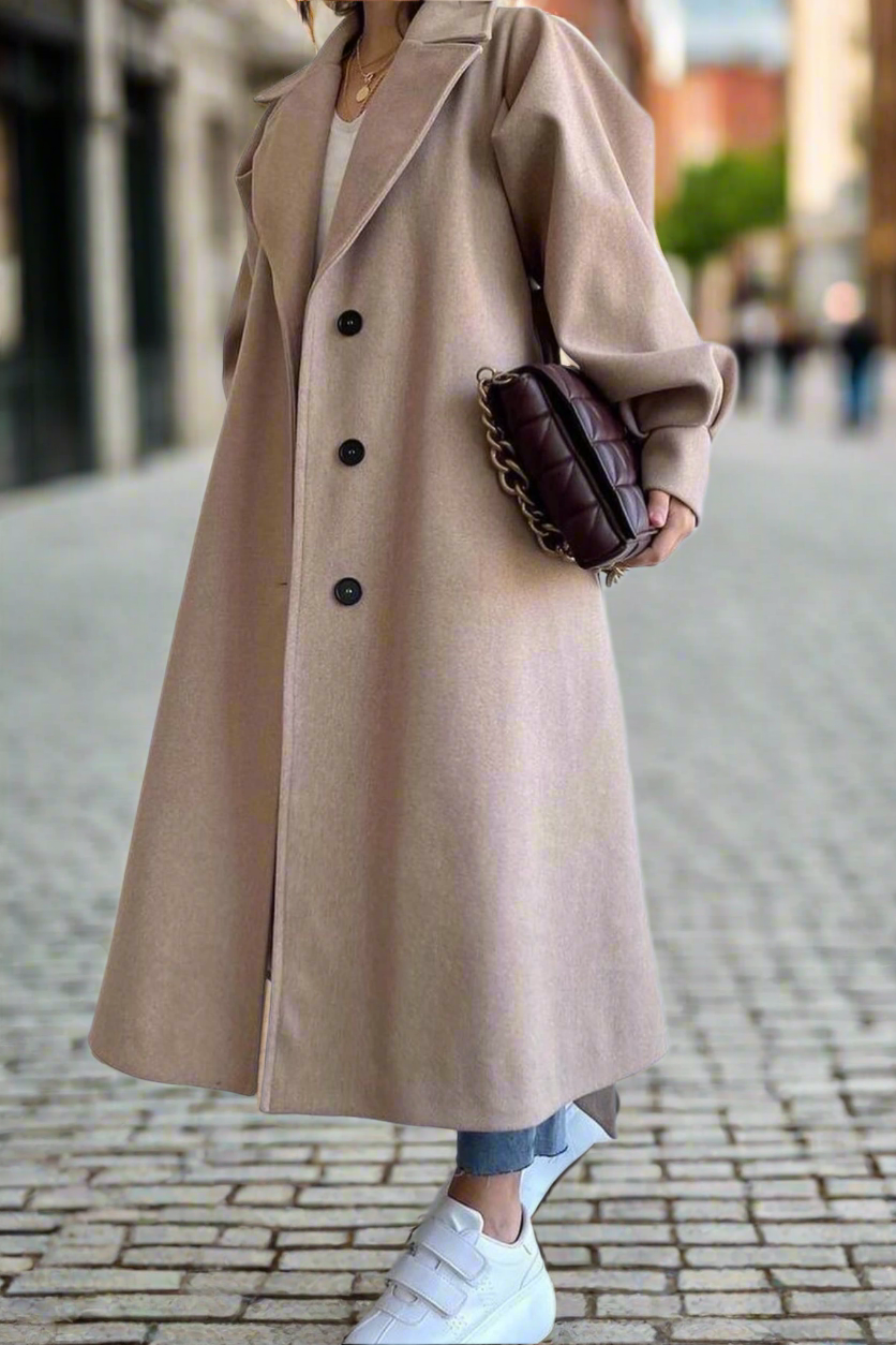 LONG BALLOON SLEEVE COAT