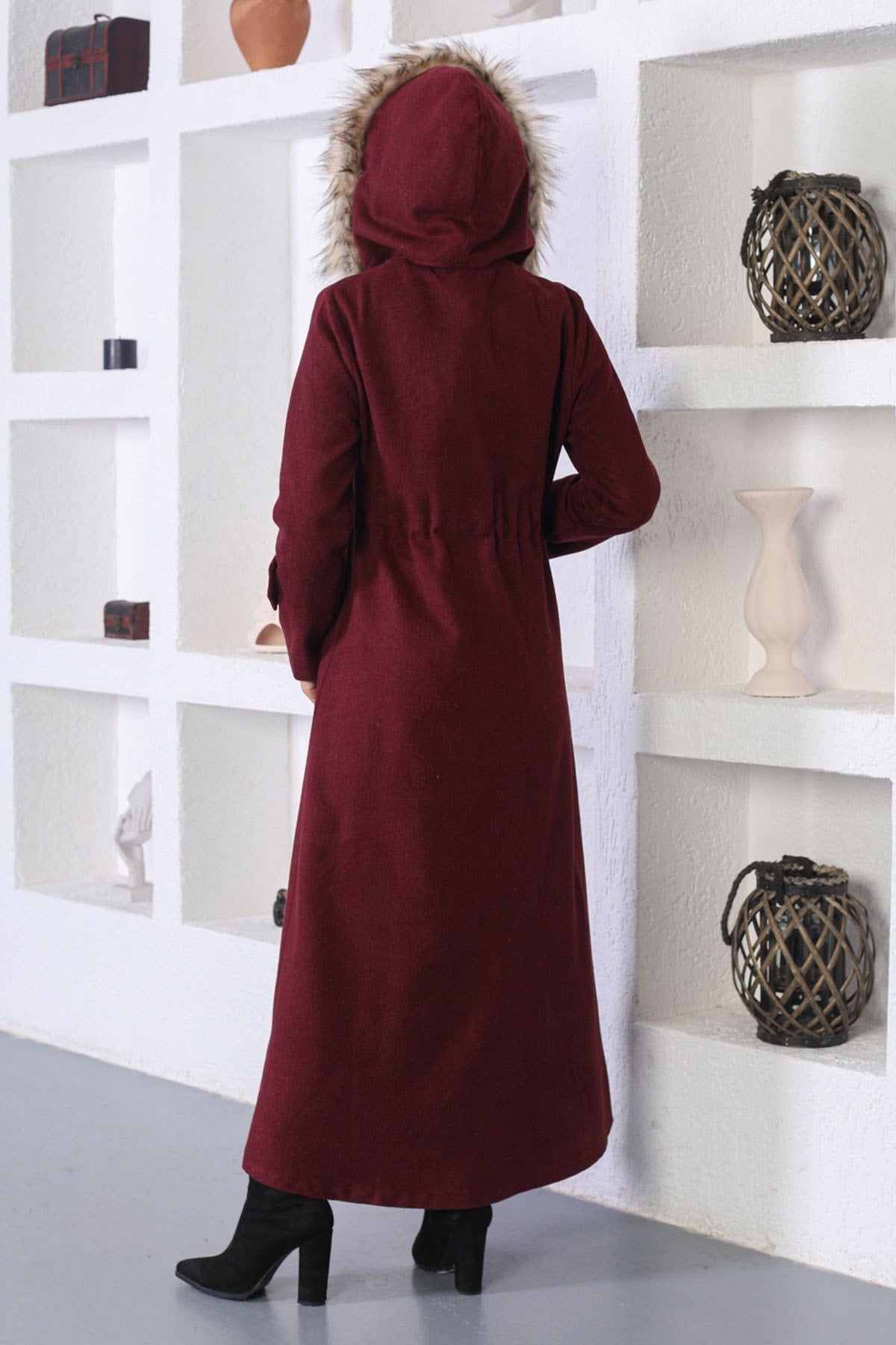 Elastic Waist Cashmere Coat