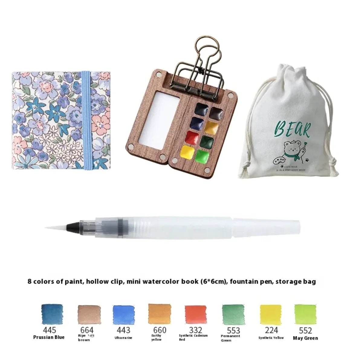 Portable 8-Color Watercolor Sketch Set