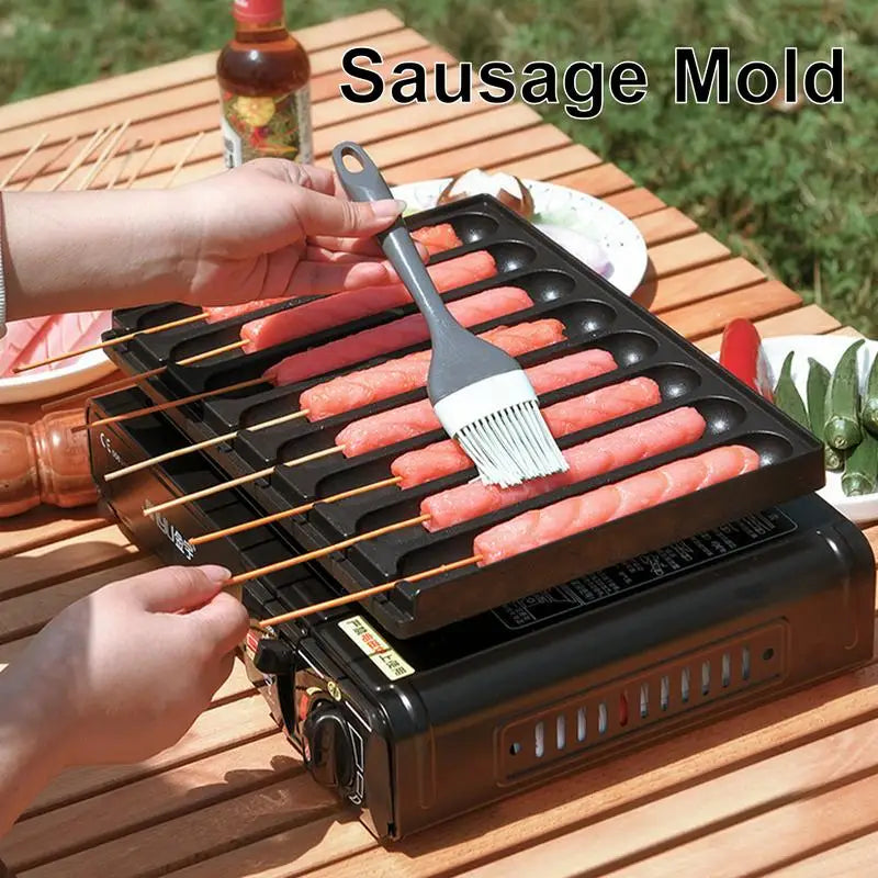 Sausage Cooking Pan Aluminum Alloy Sausage Pan Cooker Household Grilling Pan Rapid Heat Conduction Kitchen Supplies Non Stick