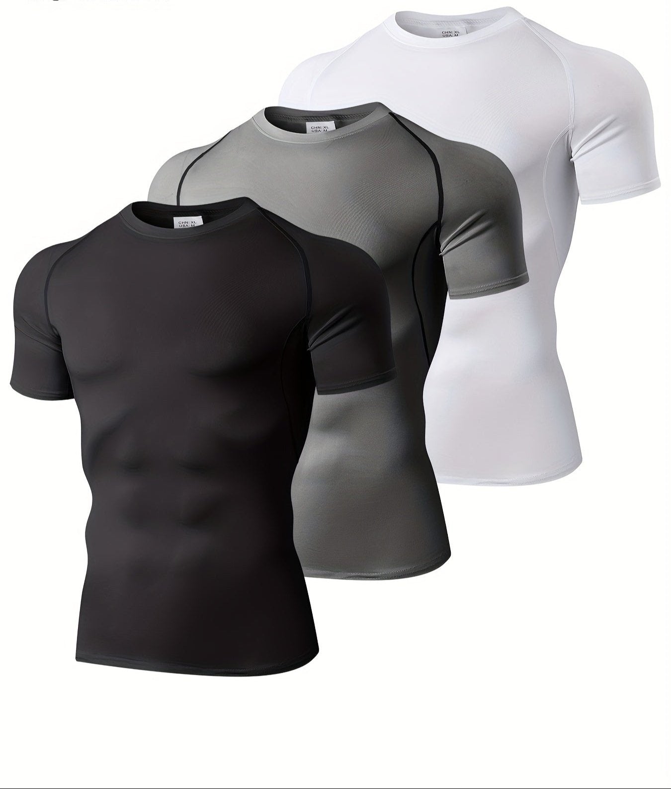 Mens Compression Workout Tshirt Set for Outdoor Sports