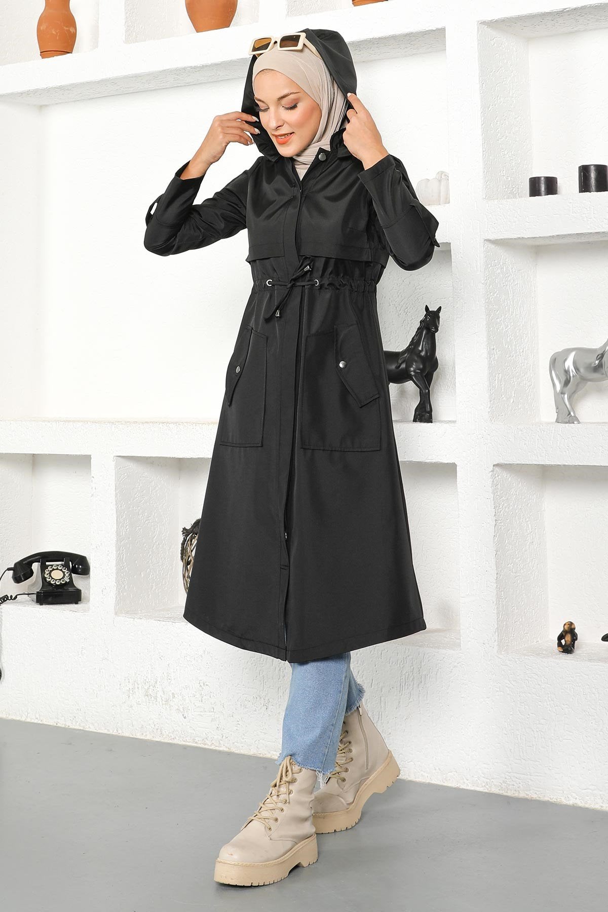 Hooded Trench Coat