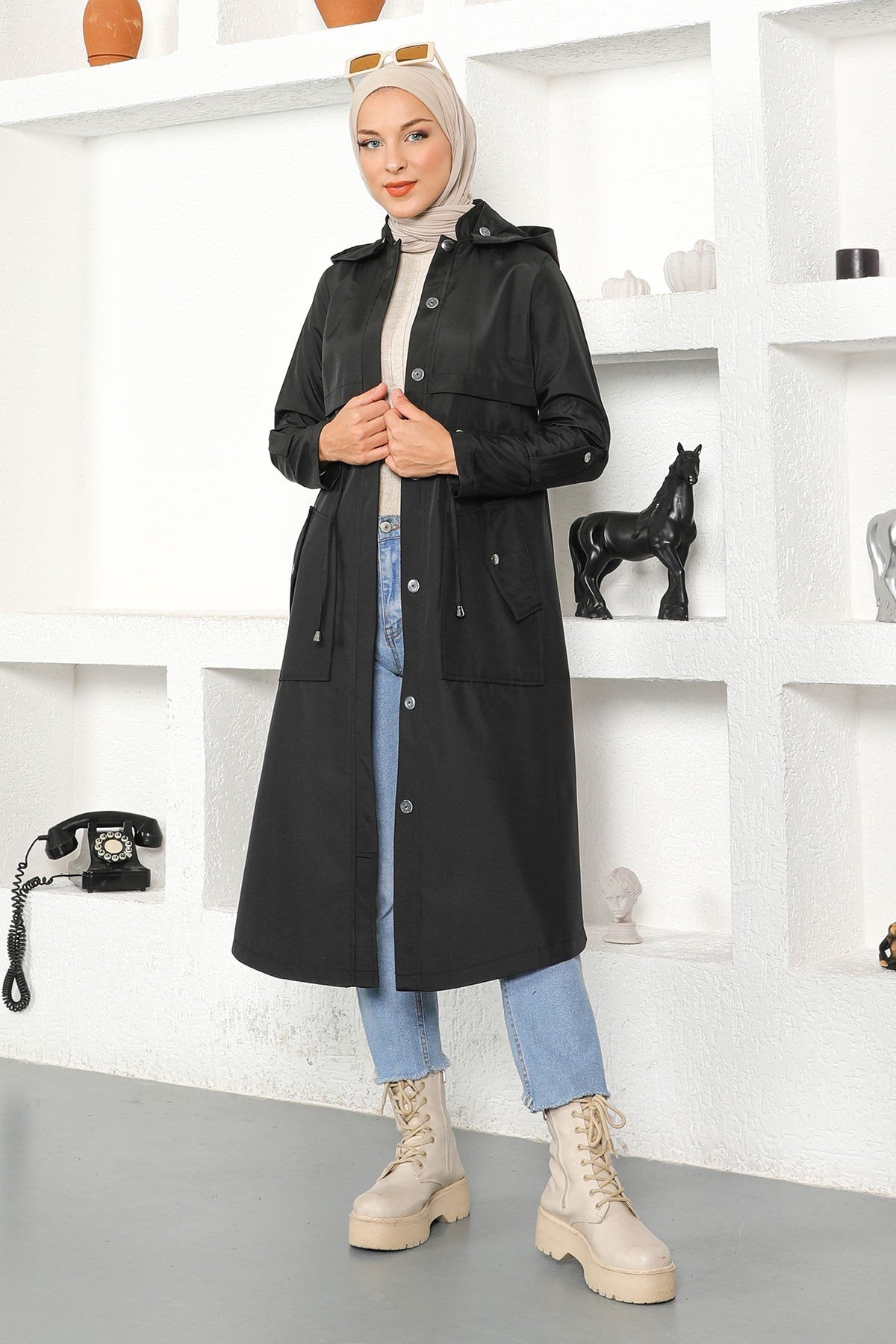 Hooded Trench Coat