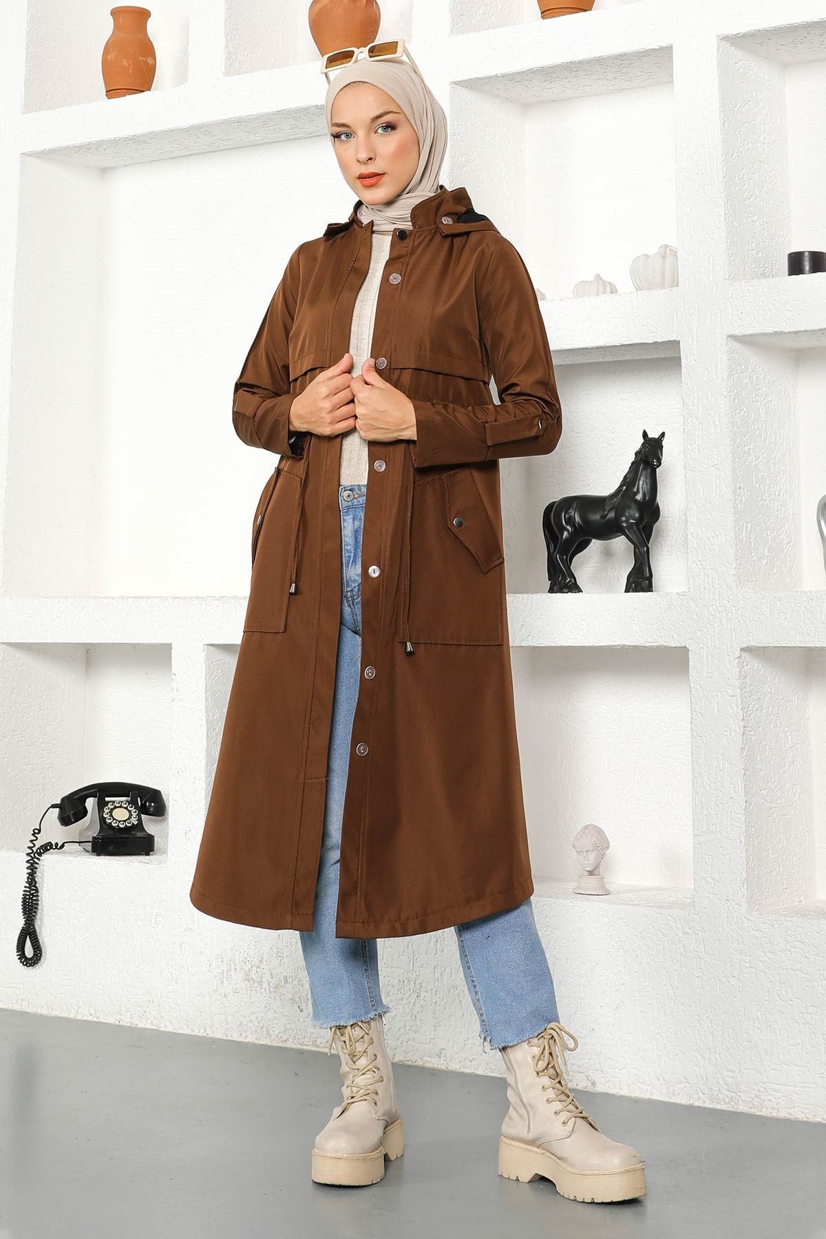 Hooded Trench Coat