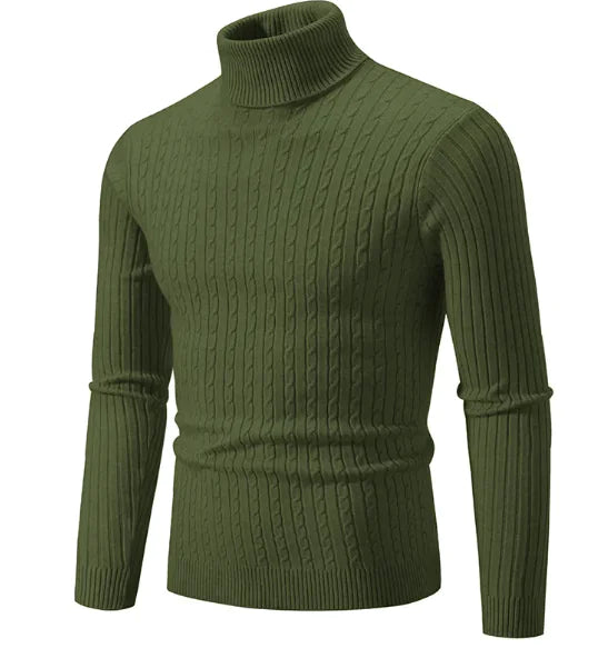 Men's High Collar Pullover Sweater